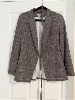 Classic Gray Plaid Women's Blazer - Tailored Jacket